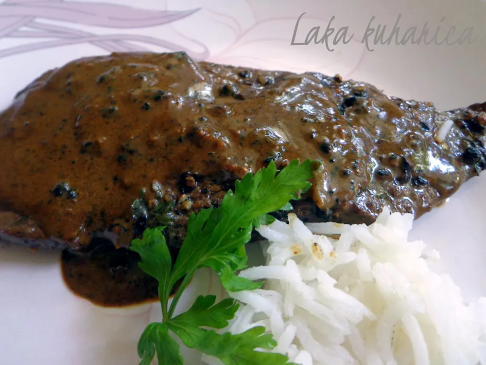 Steak With Black Pepper Sauce — Dinner & Mains recipe