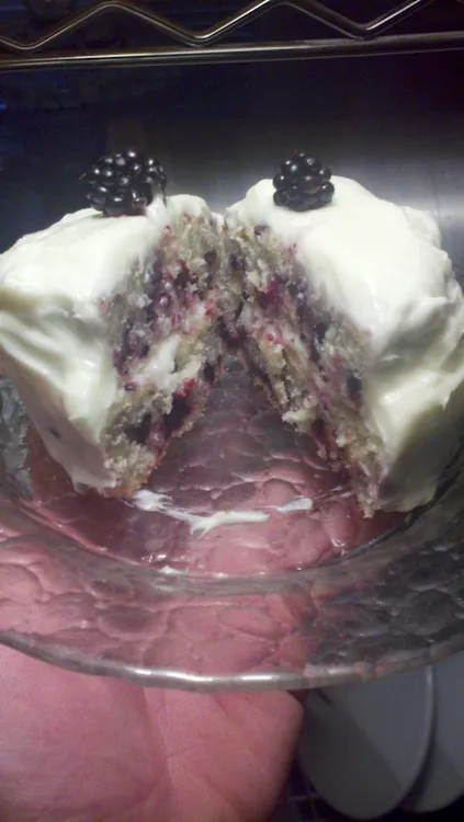 Blackberry Velvet Cake With Cream Cheese Icing — Desserts recipe