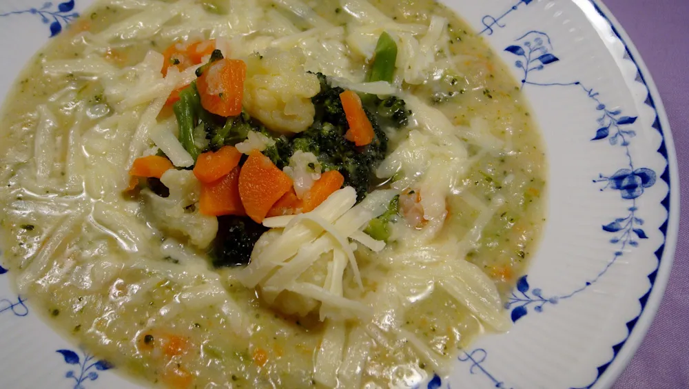 Potato Cheddar Soup With Broccoli and Cauliflower — Soups & Stews recipe