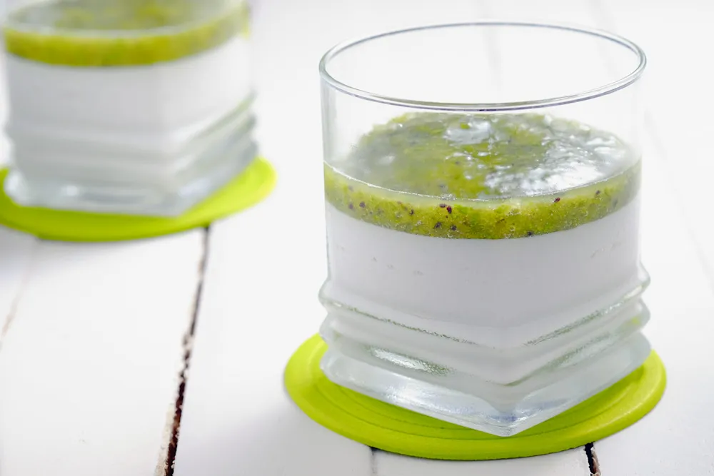 Coconut Panna Cotta With Kiwi-Mint Coulis — Desserts recipe