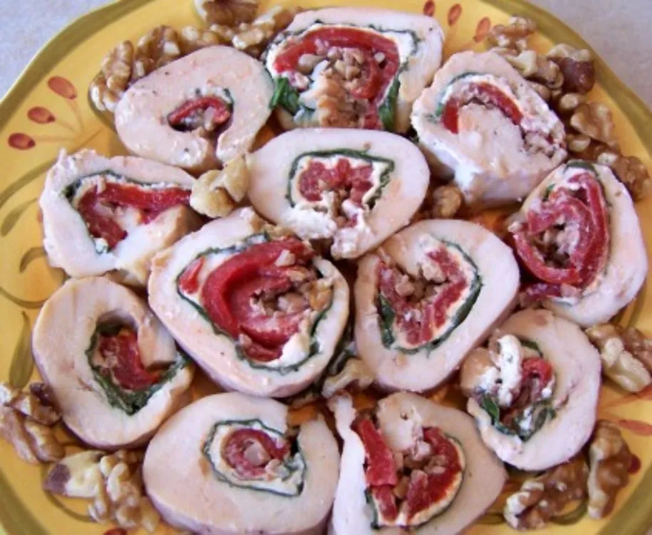 Walnut Chicken Pinwheels — Appetizers & Snacks recipe