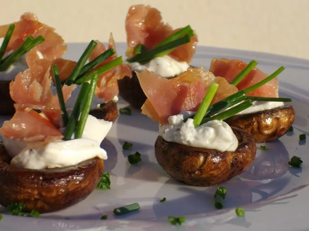 Garlic and Herb Stuffed Mushrooms With Prosciutto — Appetizers & Snacks recipe