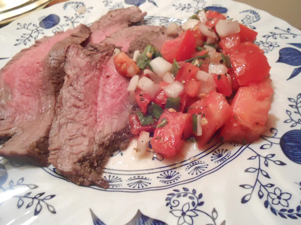 Peppered Flank Steak and Salsa — Dinner & Mains recipe