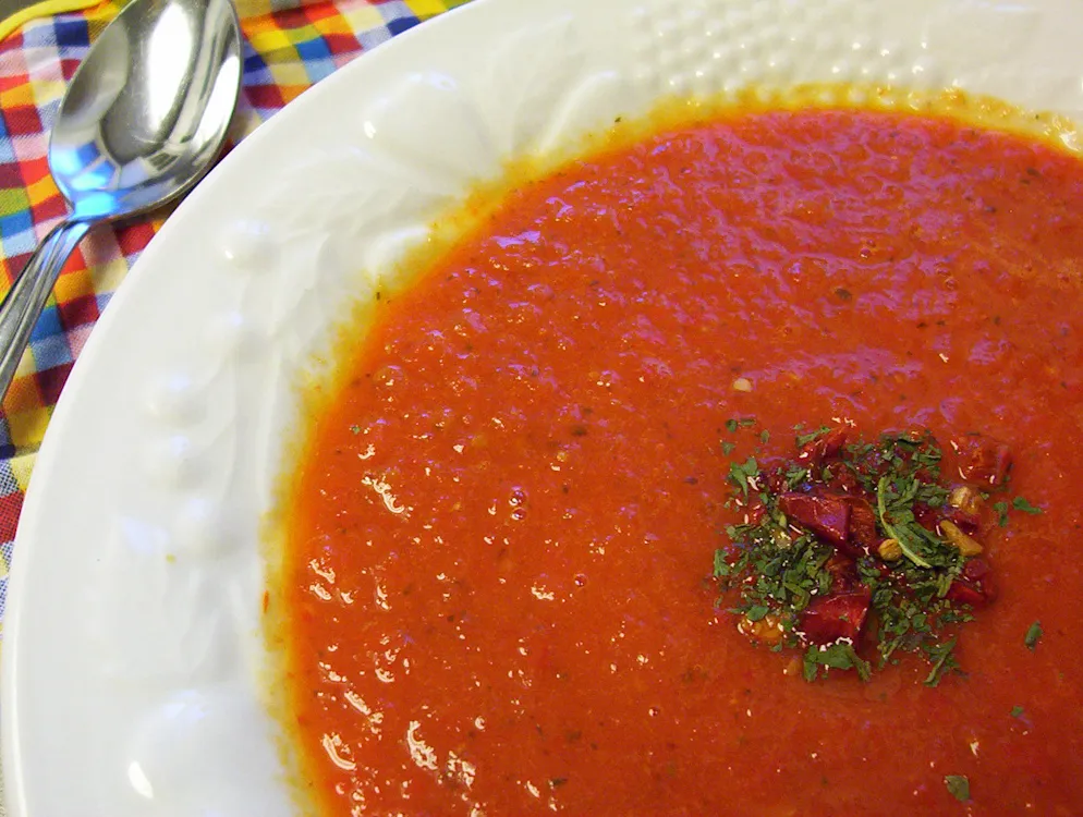 Tomato and Roasted Red Pepper Soup — Soups & Stews recipe