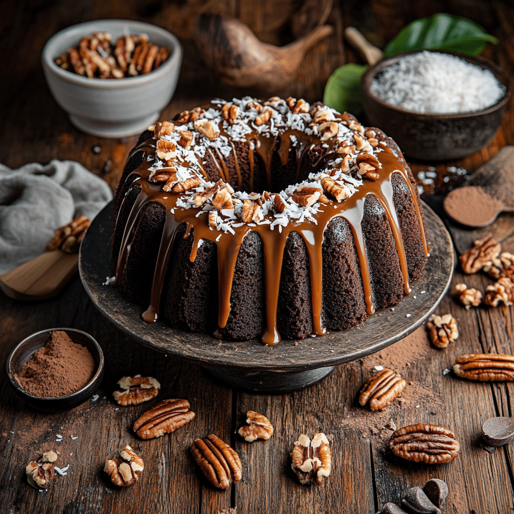 German Chocolate Poke Cake