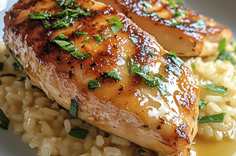 Chicken With Garlic Parmesan Rice