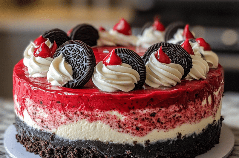 Red Velvet Oreo Cheesecake