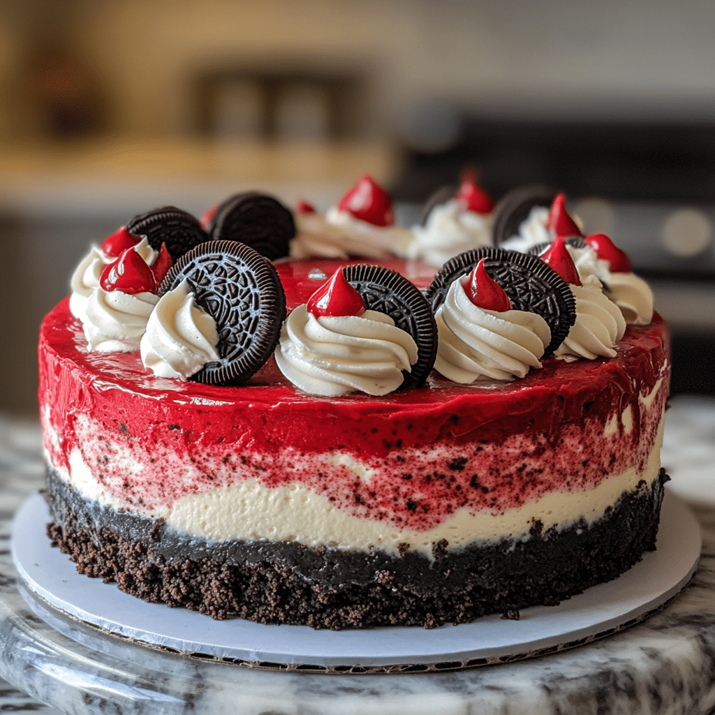 Red Velvet Oreo Cheesecake