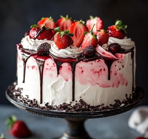 Strawberry Earthquake Cake