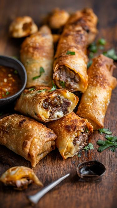 Philly Cheesesteak Egg Rolls