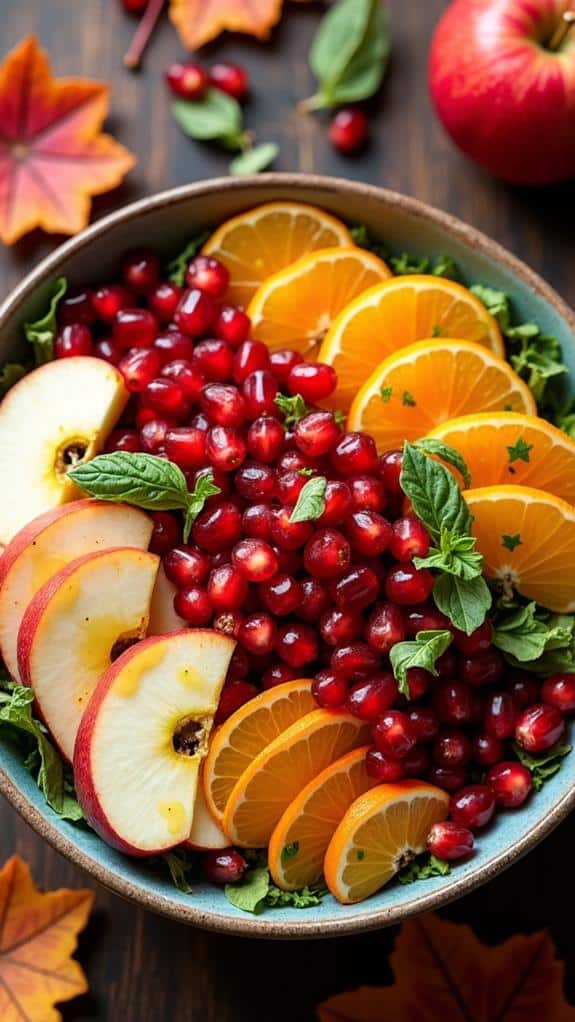 autumn salad with dressing