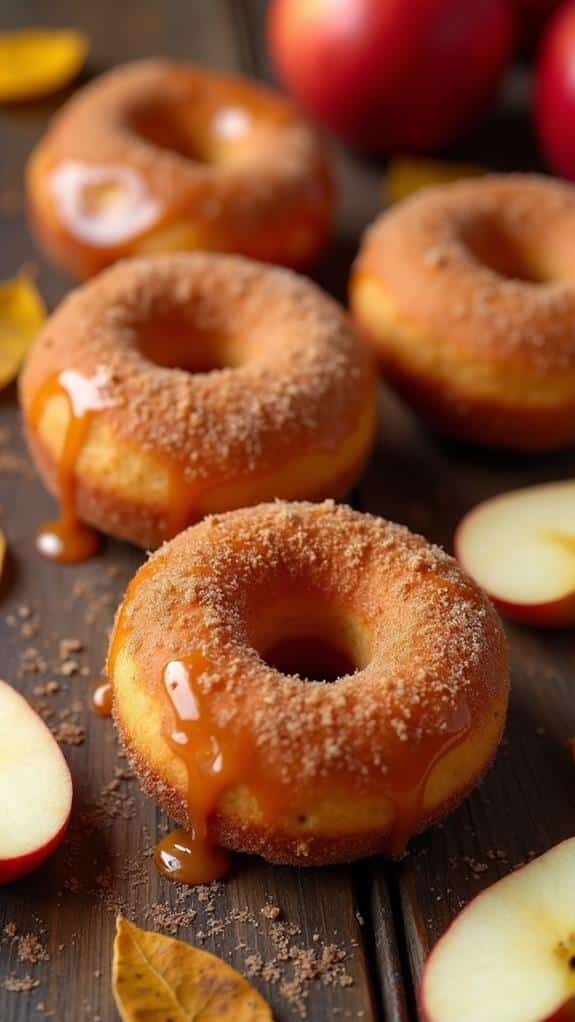 caramel glazed apple cider donuts