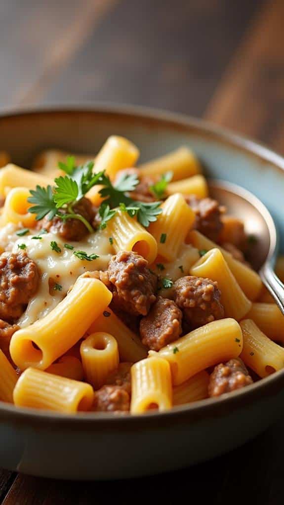 cheesy beef macaroni dish