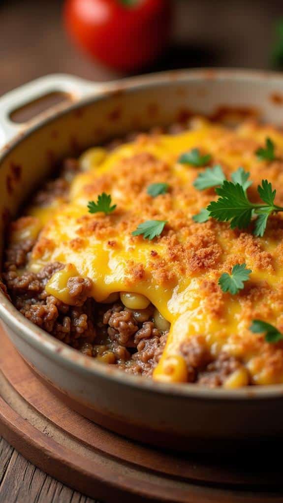 cheesy beef pasta bake