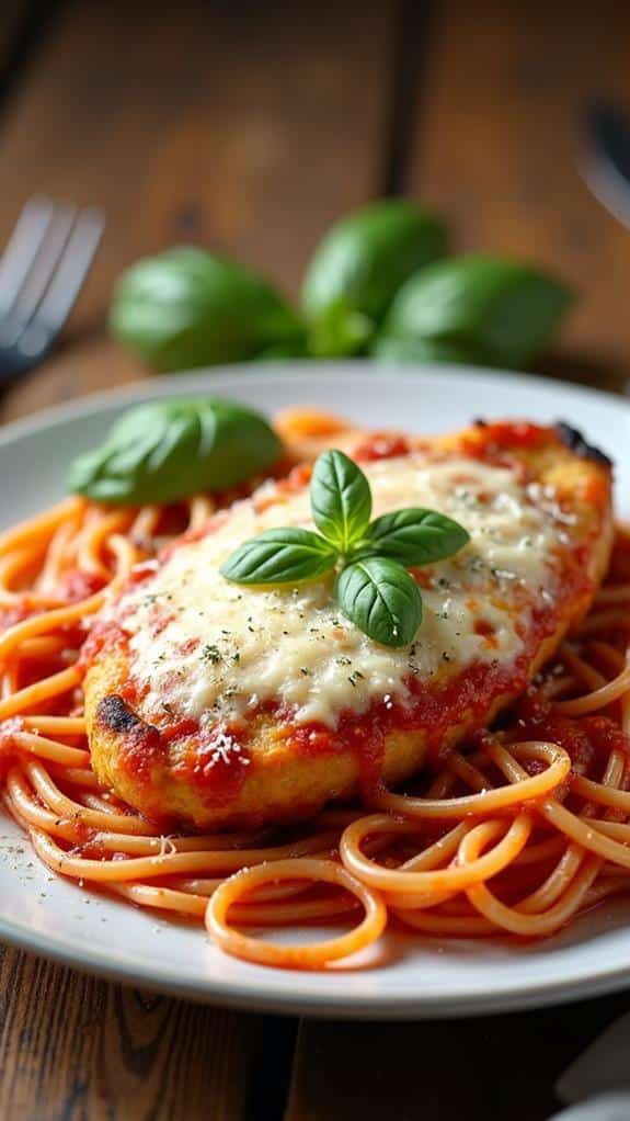 chicken parmesan with spaghetti