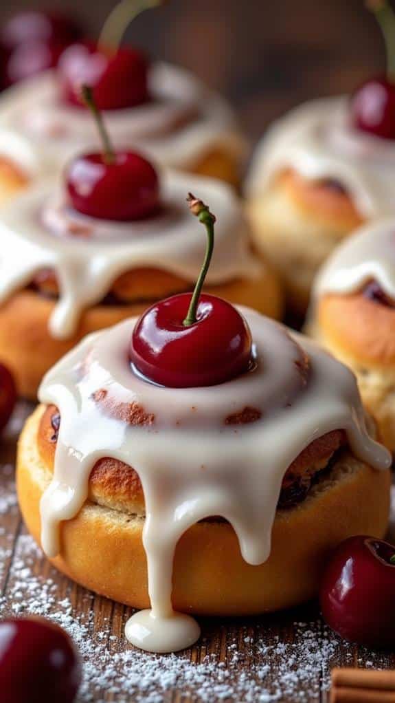 delicious cherry cinnamon rolls