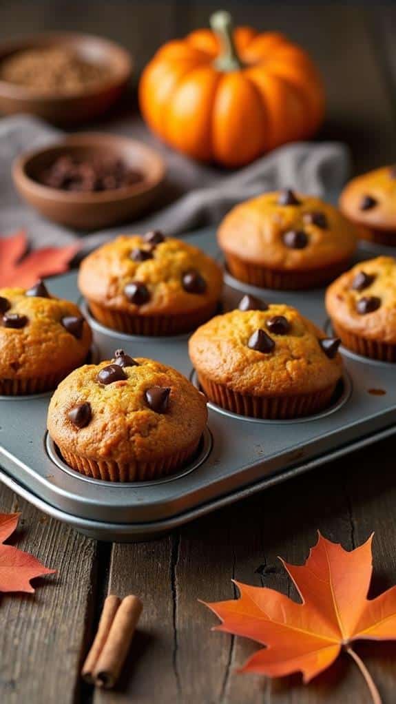 delicious pumpkin chocolate muffins