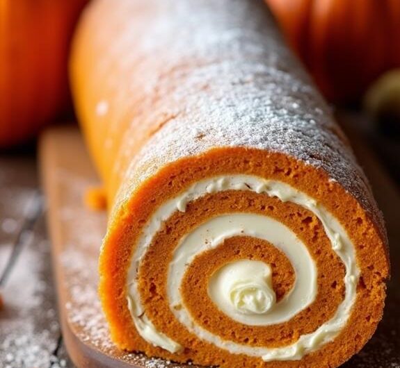 Pumpkin Roulade With Cream Cheese Filling