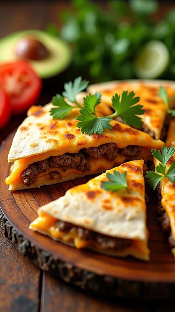 savory burger quesadilla delight