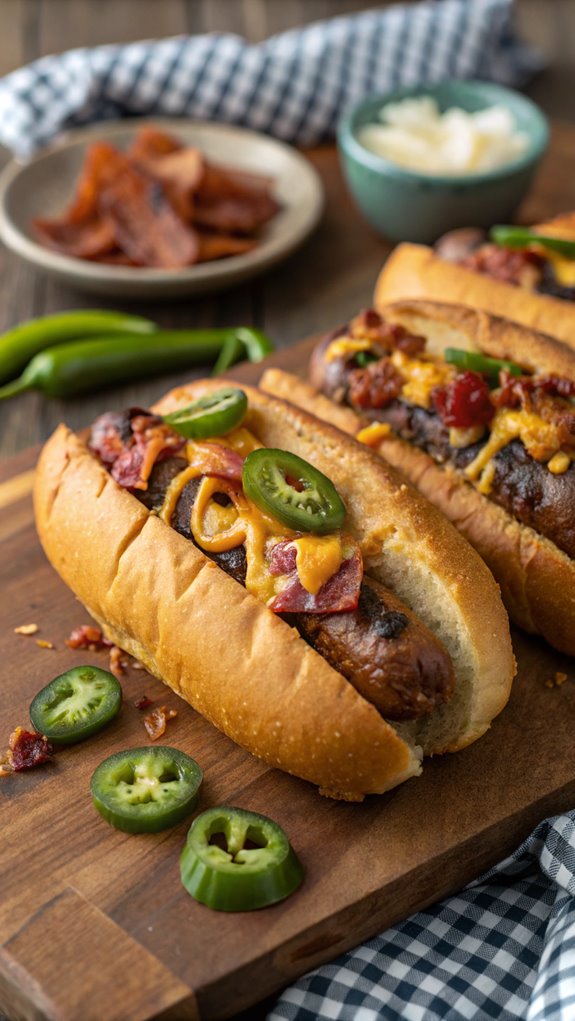 bacon infused spicy hot dogs