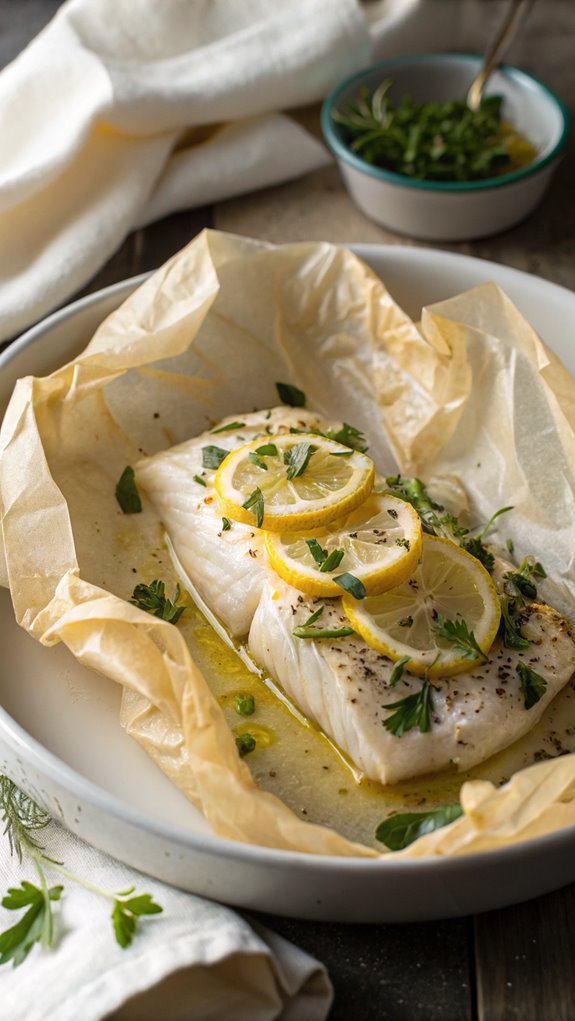 baked fish in parchment