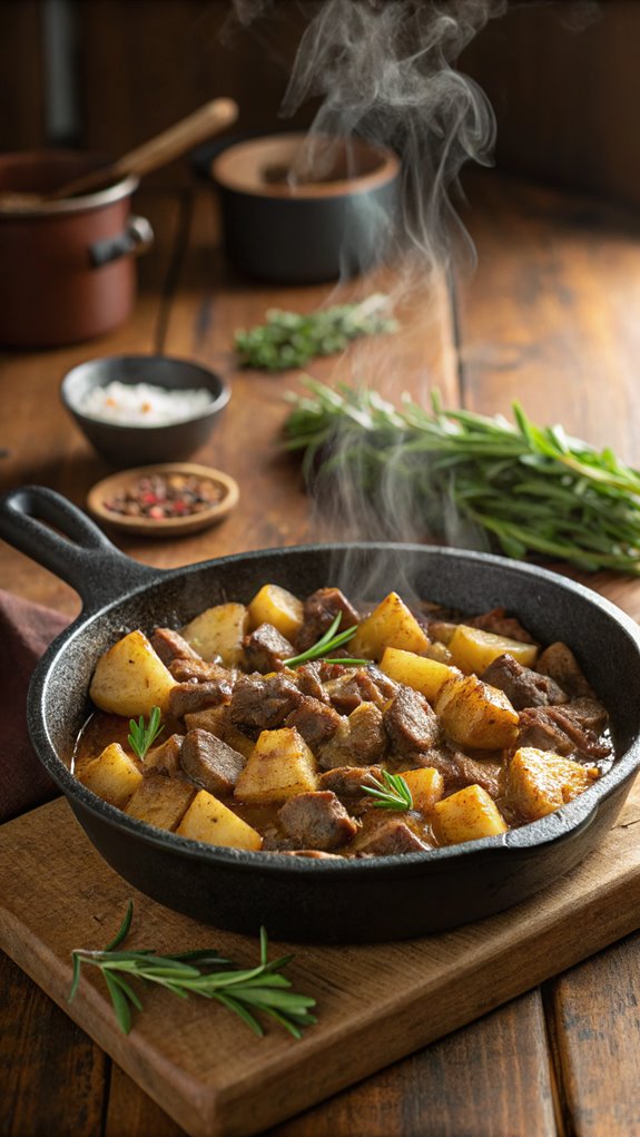 beef and potatoes skillet