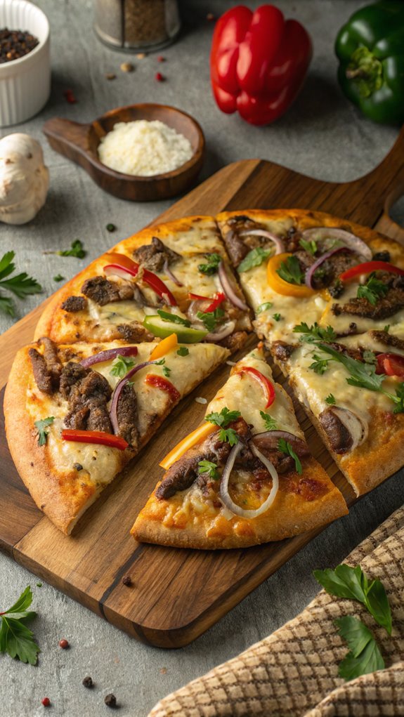 cheesesteak inspired pizza creation