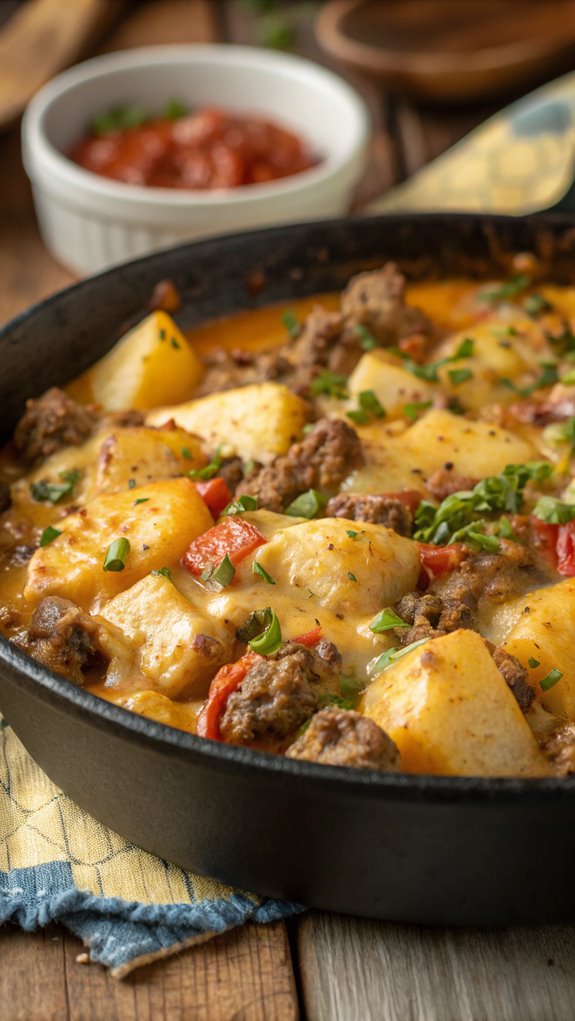 cheesy beef and potatoes