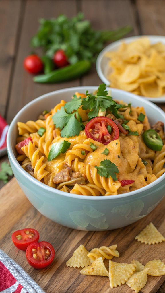 cheesy taco pasta dish