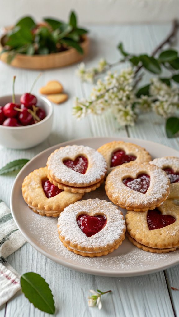 cherry almond linzer cookies