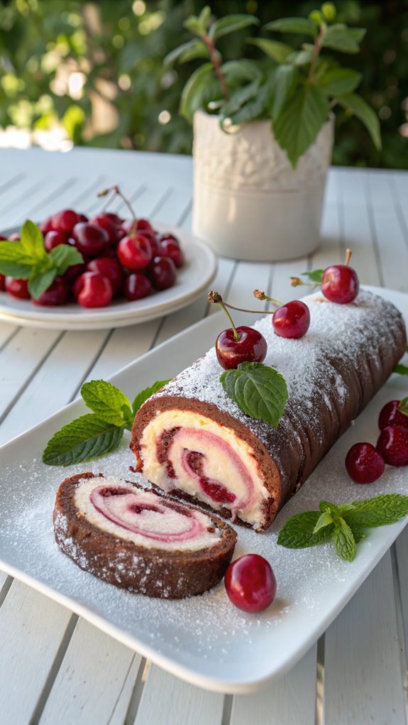 cherry cheesecake cake roll