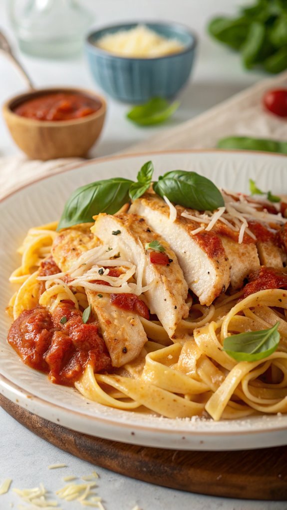 chicken pasta with mozzarella