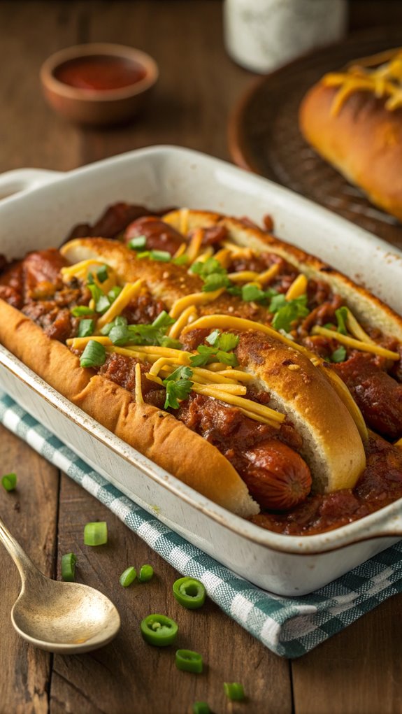 chili hot dog casserole