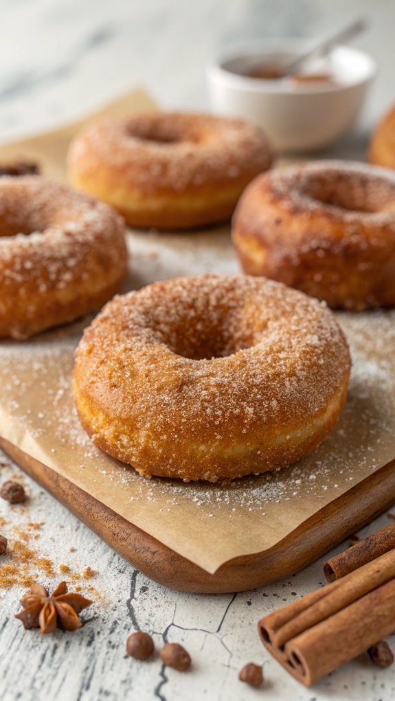 cinnamon sugar coated donuts