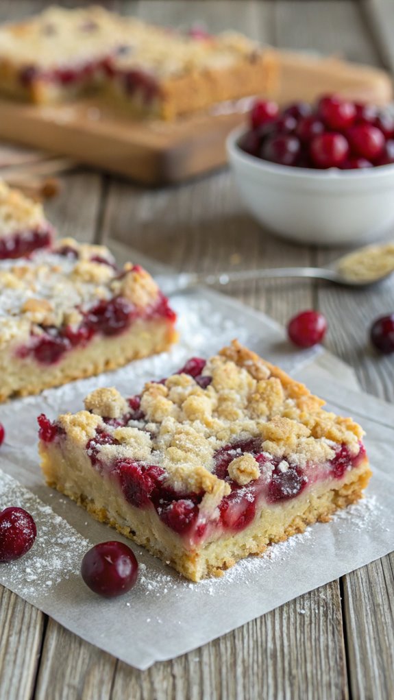 cranberry crumble pie bars