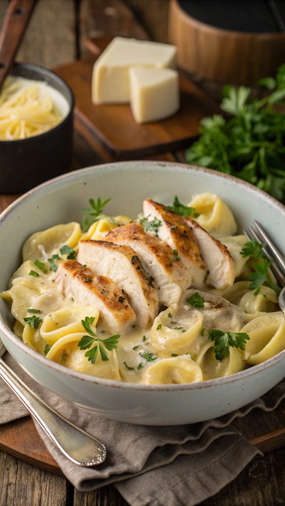 creamy chicken tortellini dish