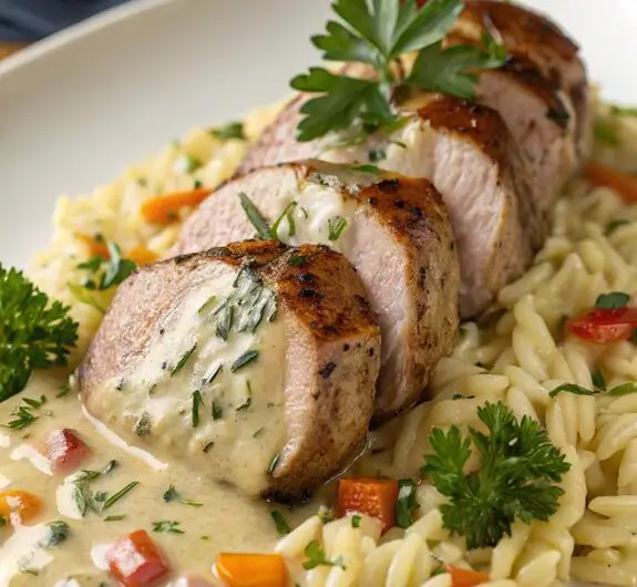 Creamy Pork Tenderloin Medallions & Orzo