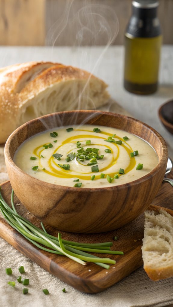 creamy potato soup preparation