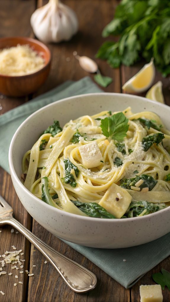 creamy spinach artichoke pasta