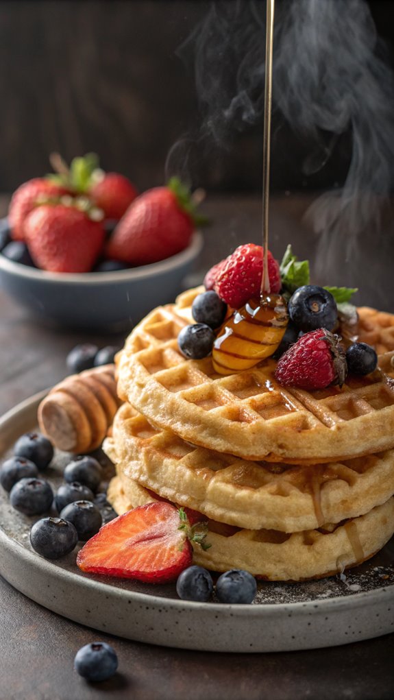 crispy rice flour waffles