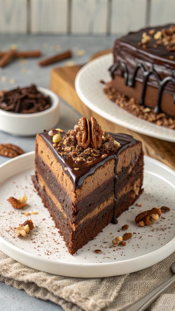 decadent chocolate pecan cake