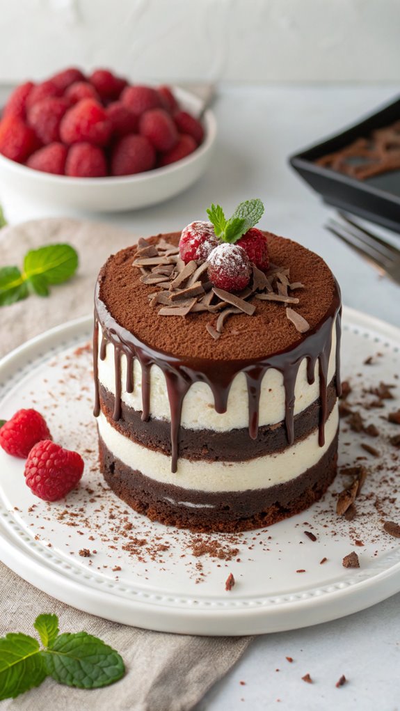 decadent triple chocolate dessert