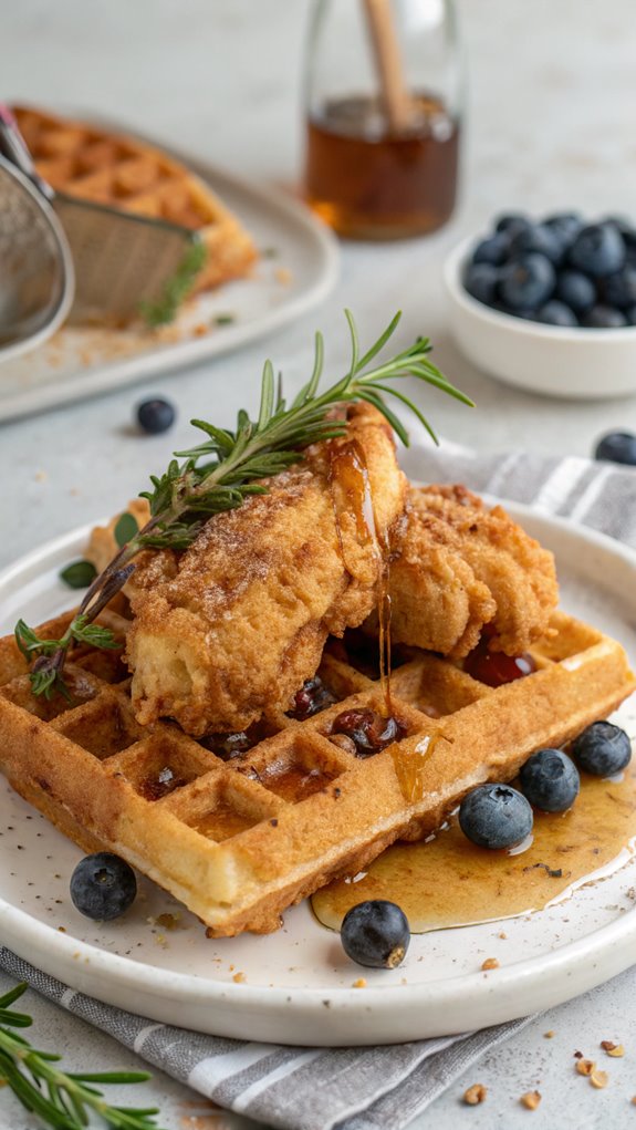 delicious chicken and waffles