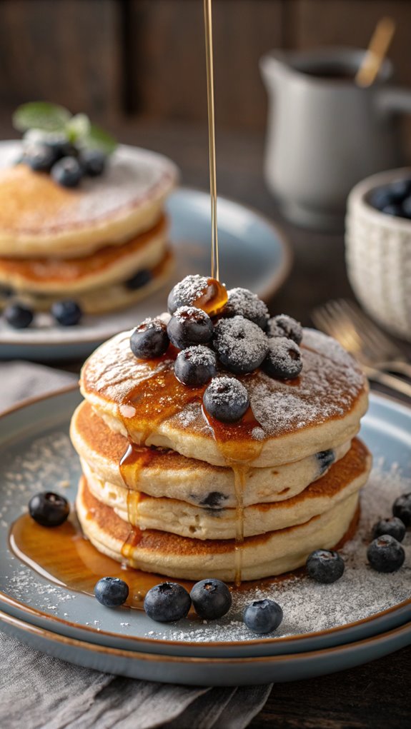 delicious fluffy blueberry pancakes