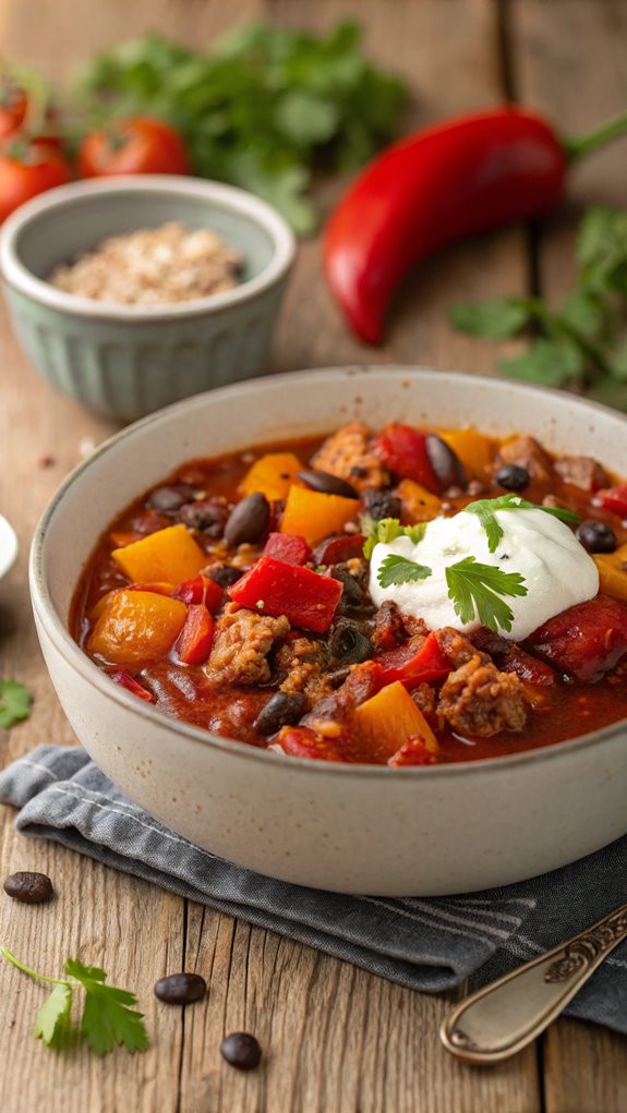 delicious hearty turkey chili