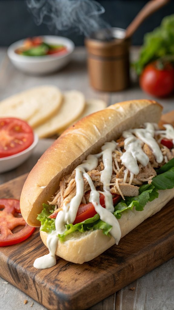 delicious white bbq chicken subs