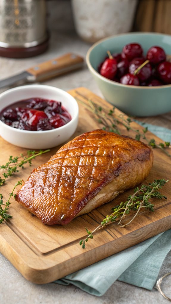 duck breast with cherries