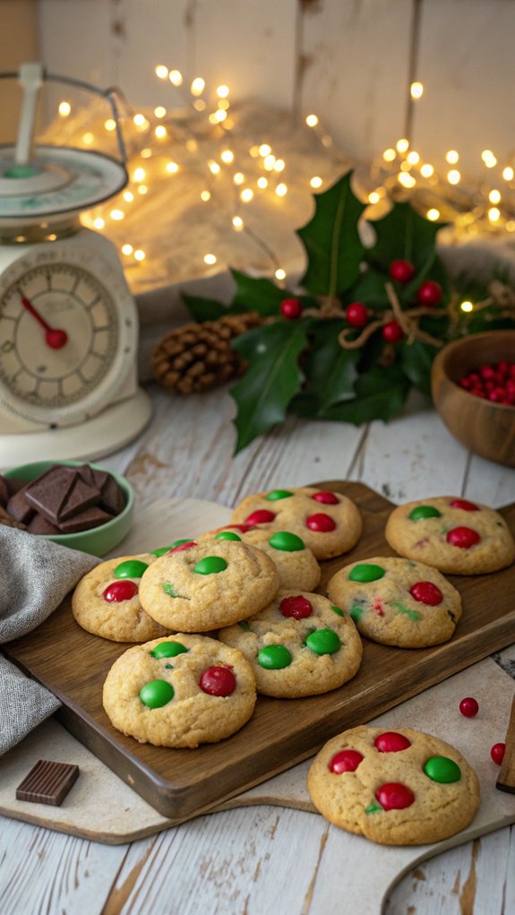 festive chocolate candy cookies