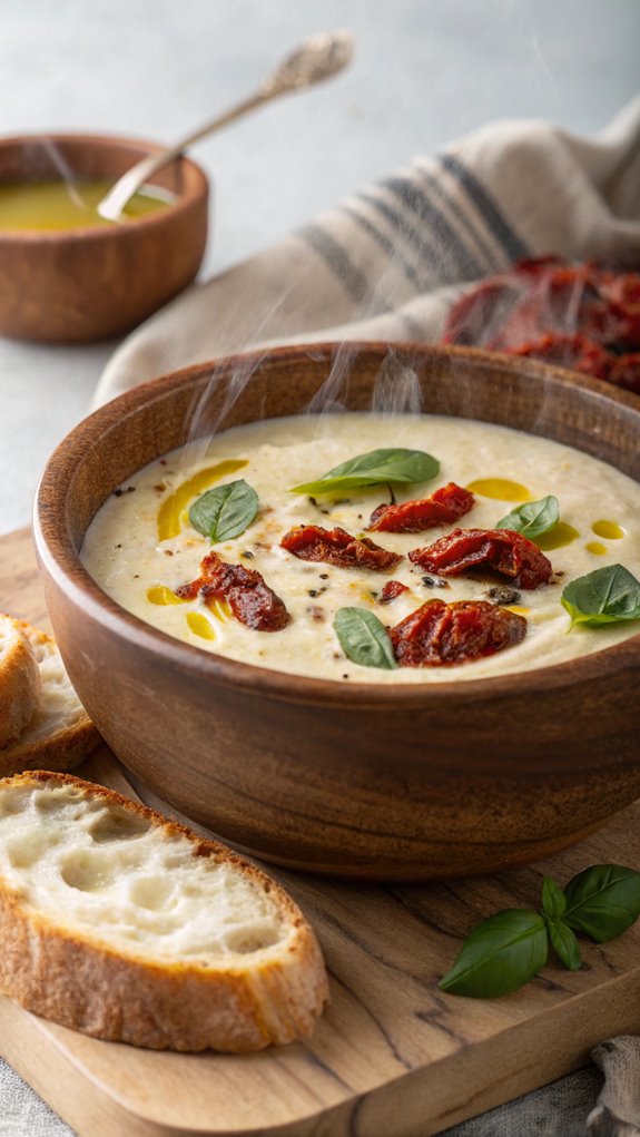 feta infused creamy soup