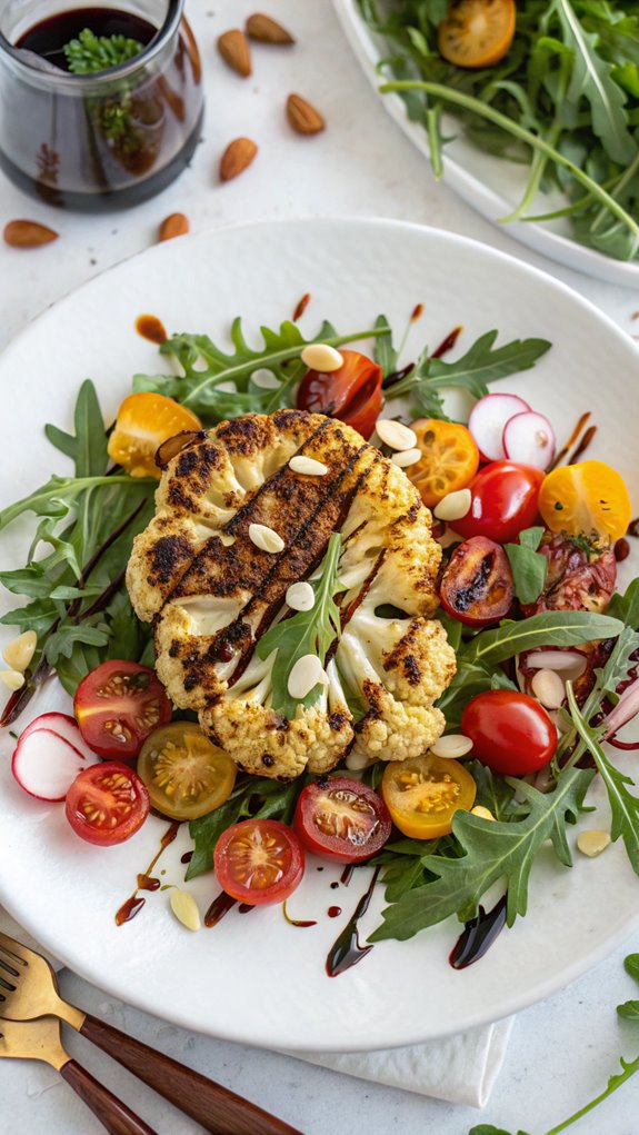 grilled cauliflower salad dish